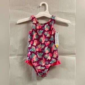 Toddler Girls' Tropical Floral Print One Piece Swimsuit